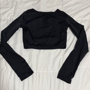 Balera Black Long Sleeve Crop Top